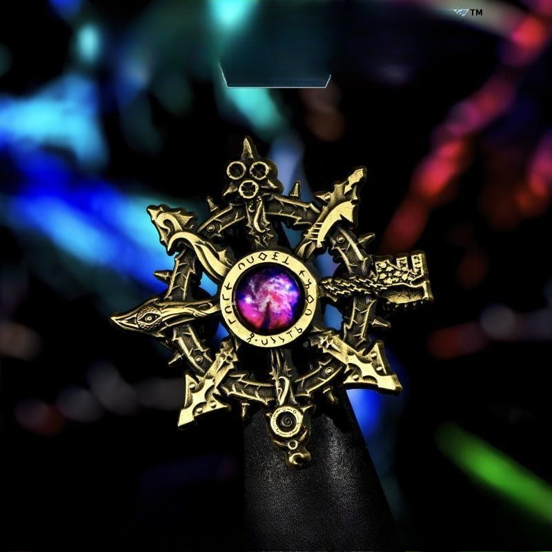 Vintage Collectible Clothing - Vintage Gotische Pentagramm-Brosche mit Lila Kristall-Einlage,