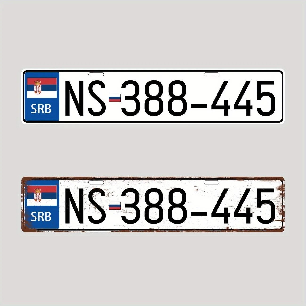 Vintage Collectible Plates - Anpassbares Retro-Nummernschild aus serbischem Metall –