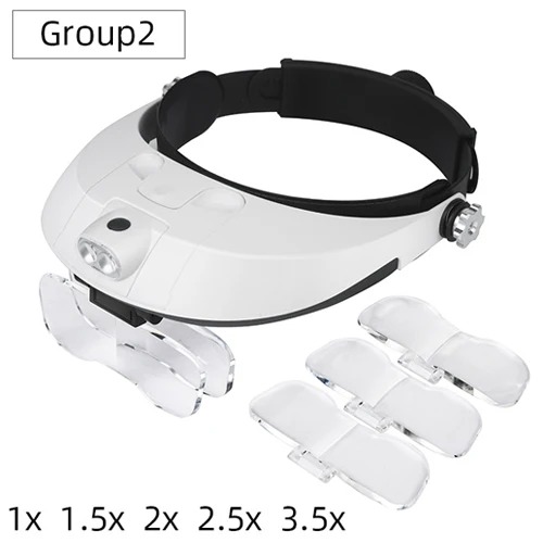 Darkroom Enlarger Lens - Stirnband-Lupe mit Lötlampe, Abnehmbare LED-Leuchte, Vergrößerungsglas